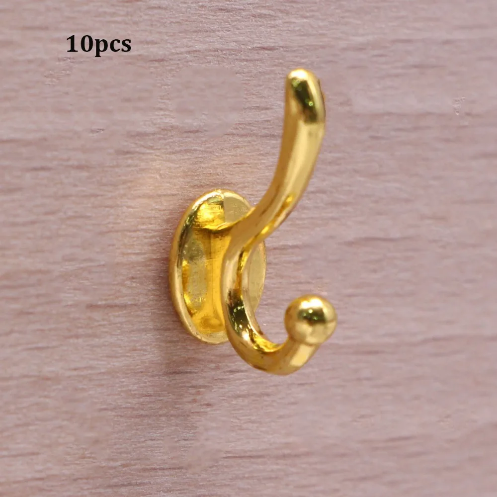 

10pcs Mini Metal Dollhouse Miniature Furniture Hook 1:12 4 Colors Clothes Coat Hook Rack 14*14mm Wall Hangers Modle Toy