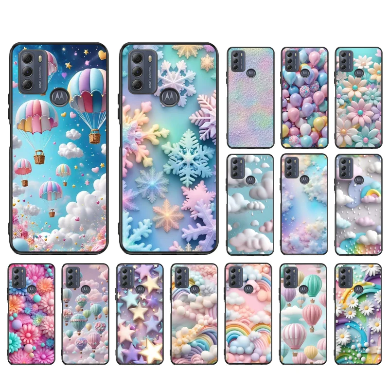 Balloon Cloud Rainbow Star Flower Case For Moto G Stylus 5G G Play G Power G 5G G Pure 2023 2024 E20 E22 E22i E32 E40 E13