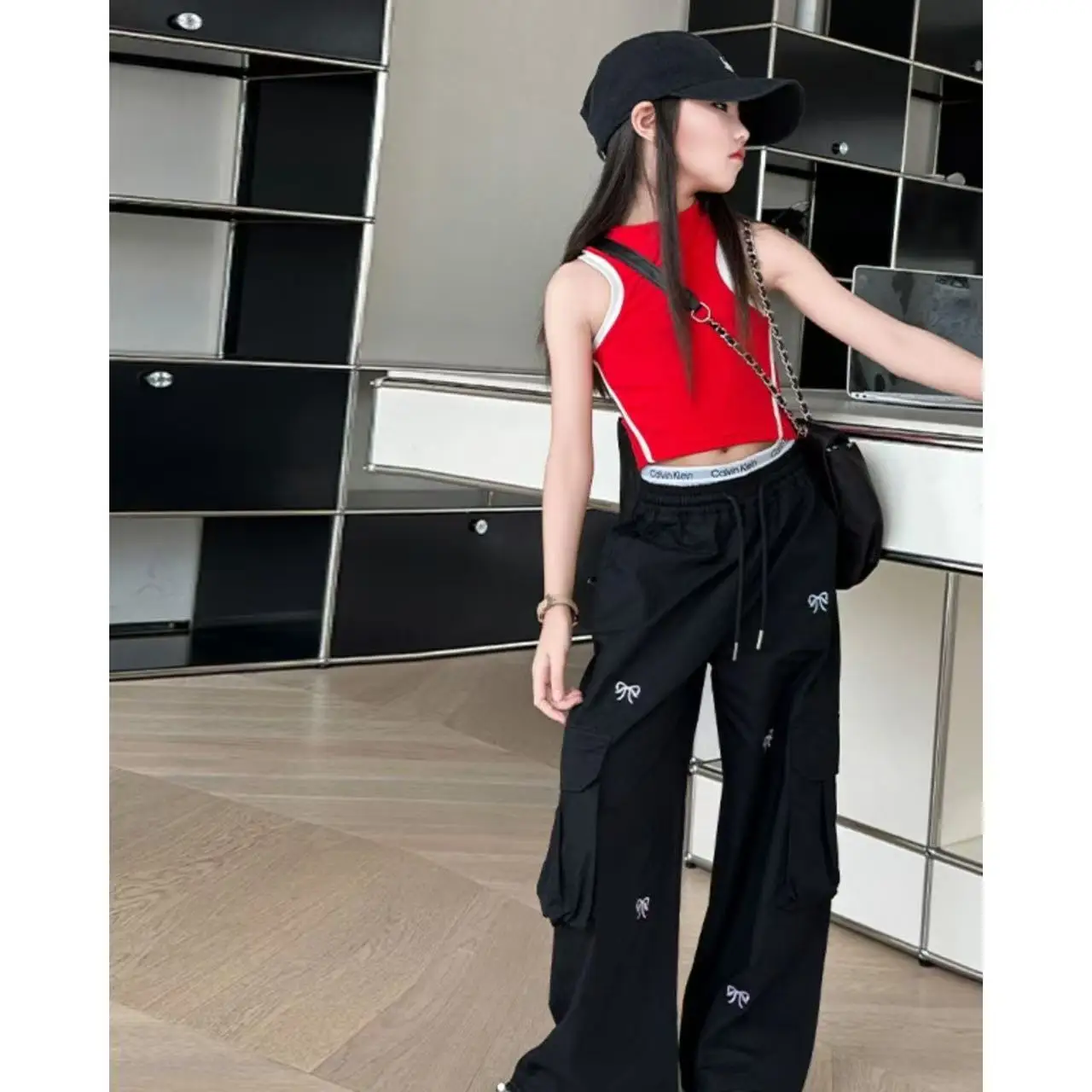 

Children's Wide-leg Pants Korean Boy's Loose Pants Autumn New Fashion All Match Baby Girl's Casual Pants Trousers 120-170CM