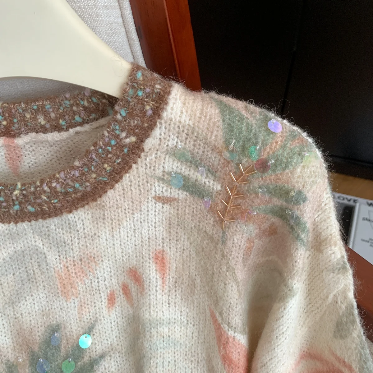 Frauen Rundhals Langarm Gedruckt Casual Pullover Y2K Amerikanischen High Street Fashion Elegante Retro Top Warme Pullover Kleidung