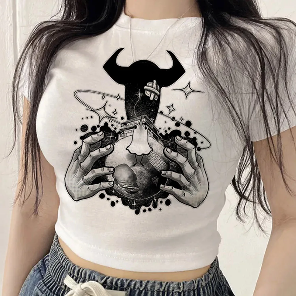 Oyasumi Goodnight Punpun cropped top female vintage emo harajuku y2k tshirt grunge baddie meme streetwear