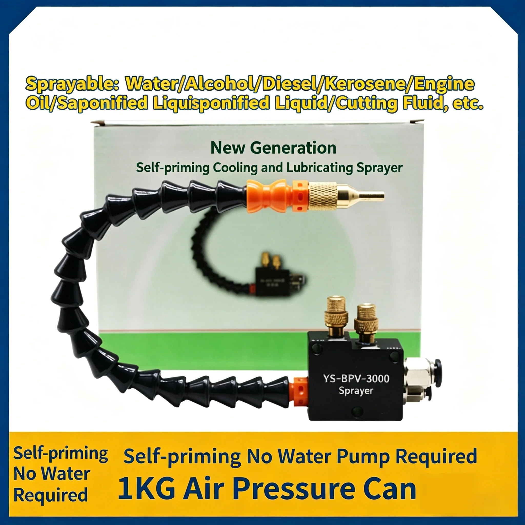 System Low Pressure Water Spray Transparent 3L Oil Tank CNC Machine Tool Pneumatic Sprayer Water Pipe Oil Pump Lubrication