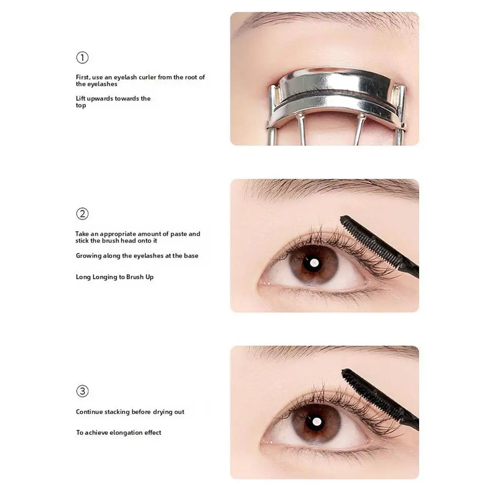 Strong Long-lasting Mascara Jet Black Wide Angle Mascara Mascara Nourishment Slender Curling Slim Head Dense Brush Deep E8M5