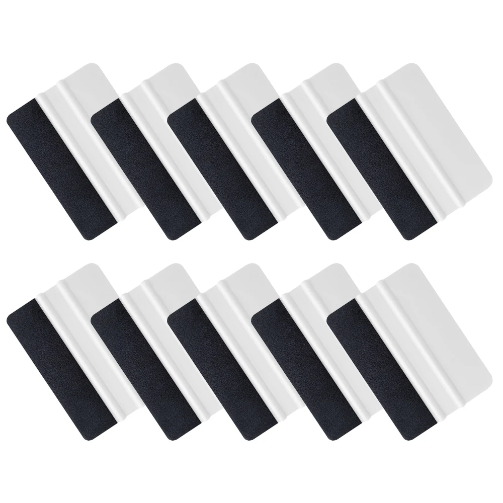 10pcs Soft Squeegee with Fabric Felt Edge Wrapped Pro Tint Window Tinting Vinyl Wrap Application Plastic Tool Pro-Tint 10A43