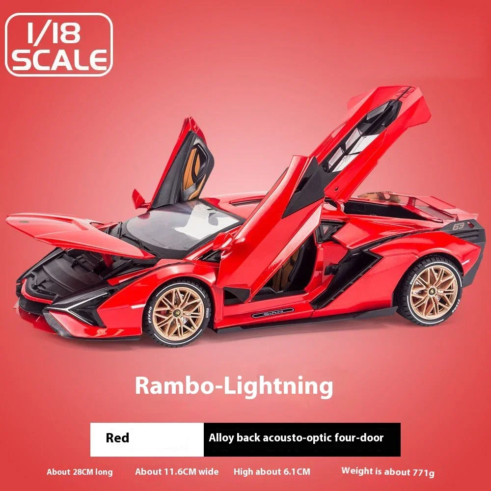 1:18 Lamborghini SIAN FKP37 sportwagen Diecast Metaallegering Model auto Geluid Licht Pull Back Collection Kinderen Speelgoed geschenken