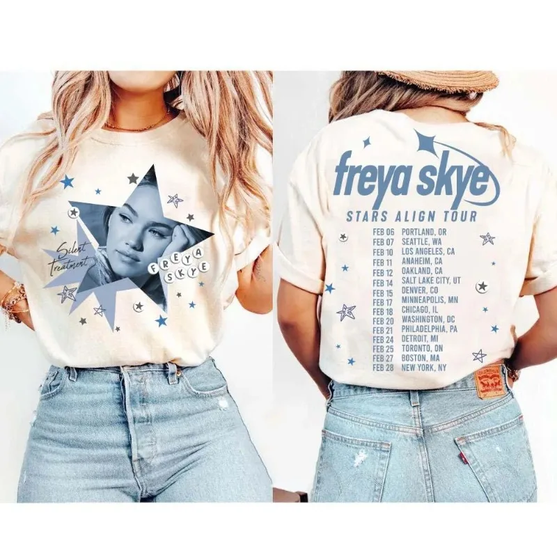 

Vintage Freya Skye Silent Treatment T-shirt, Stars Align 2026 Tour Music Festival T-shirt, Disney Unisex