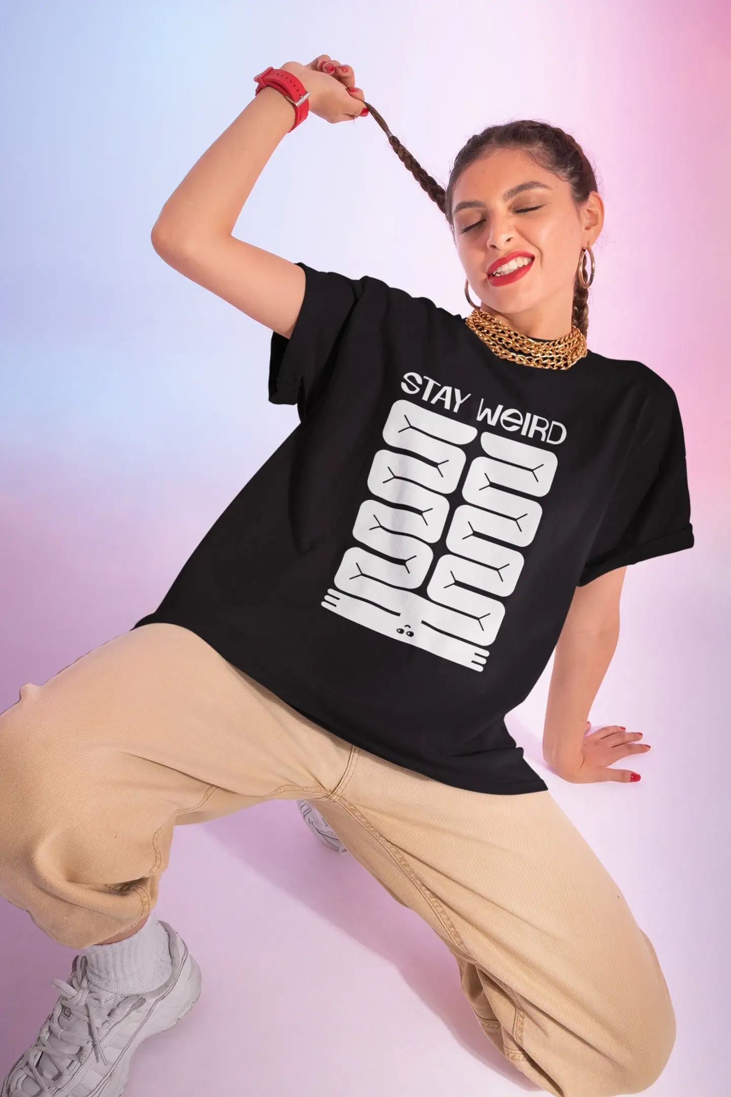 

Футболка с надписью «Stay странные», летняя, в стиле поп-арт, забавная, в стиле ретро, Tumblr, эстетическая одежда для него