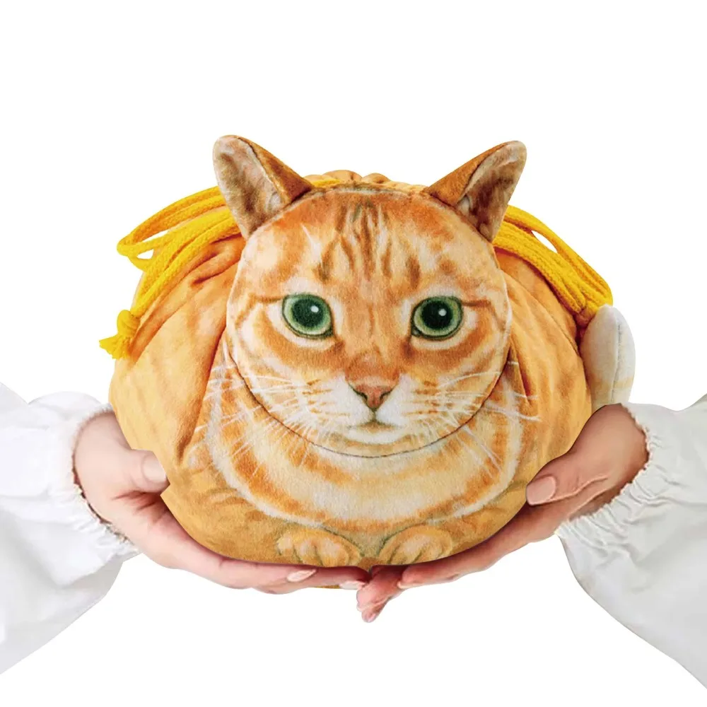 Cat Shaped Cat Cosmetic Bag Drawstring Coin Pouch Purse Toiletry Storage Bag Decoration Cat Organizer Travel Makeup Bag
