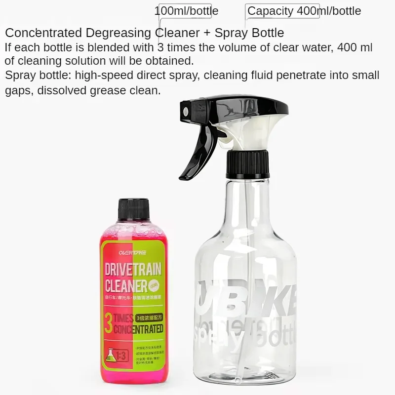 Fahrradkettenreiniger 100 ml Fahrrad-Antriebsstrangreiniger, Reinigungs- und Wartungsflüssigkeit, Entfettungsspray für faltbare Rennrad-MTB-Fahrräder