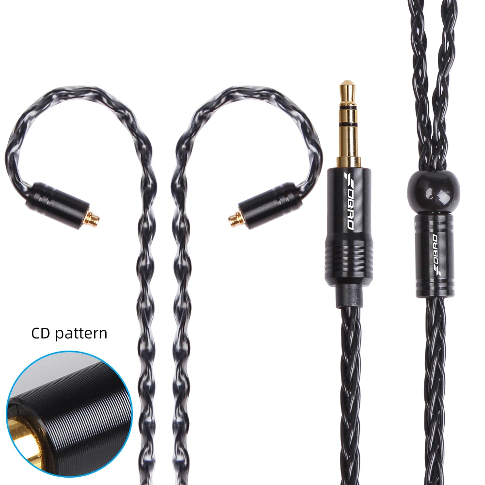 FDBRO 8 core 0.78mm Silver Plated Headset Audio Jack Wire 3.5 With 2Pin MMCX Connector Earphone Balanced Cable For SE315 SE425