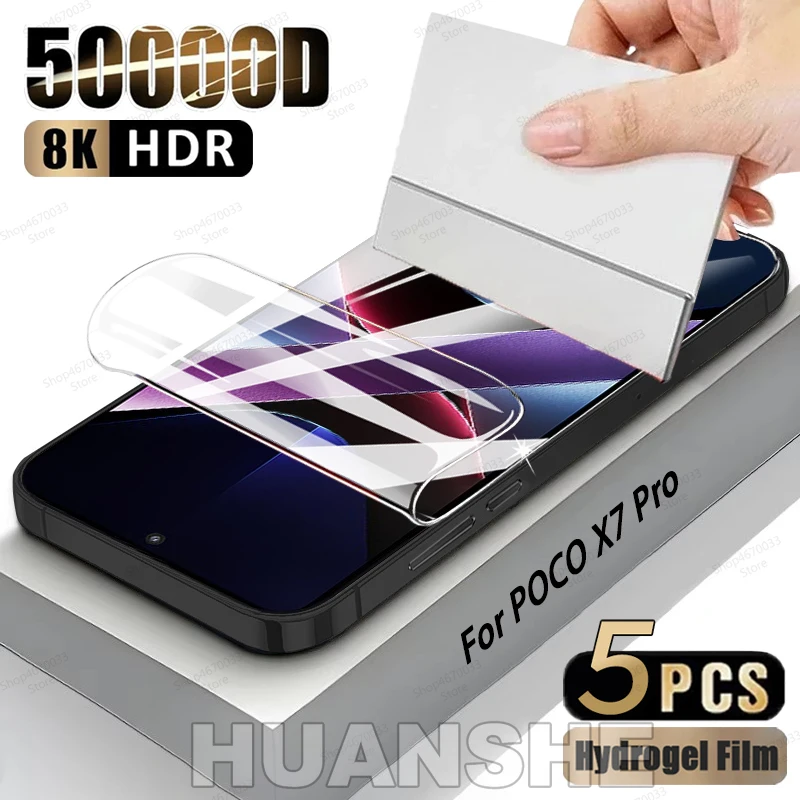 

5PCS Hydrogel Film Screen Protector for POCO X7 Pro/M7/F6/M6/X6/F5/F7 Ultra/C75/C65/F8 Ultra/X3/X5/X4 Pro/NFC