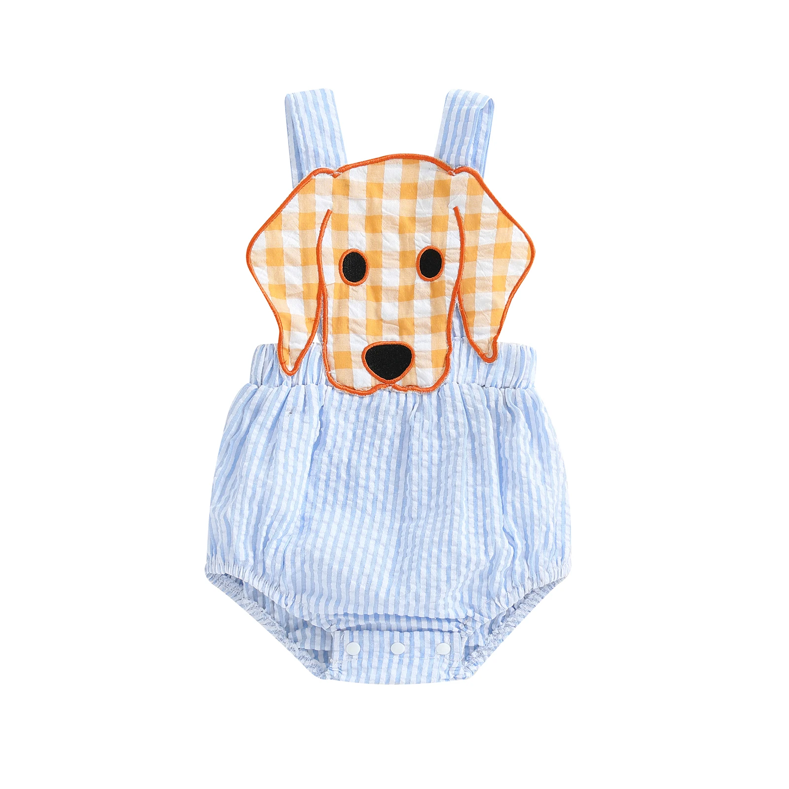 

Очаровательный комбинезон с рисунком щенка, стильный комбинезон без рукавов, удобный наряд для новорожденных и малышей, одежда унисекс для малышей