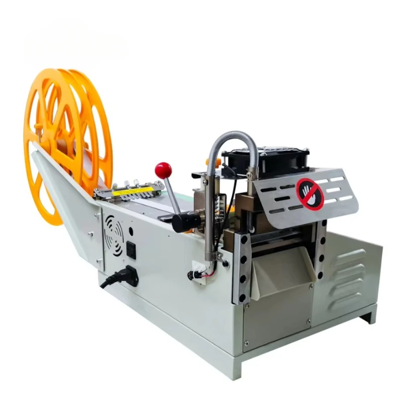 automaticzipper satin electric tape mattress handle strap belt cutter woven label cutting machine