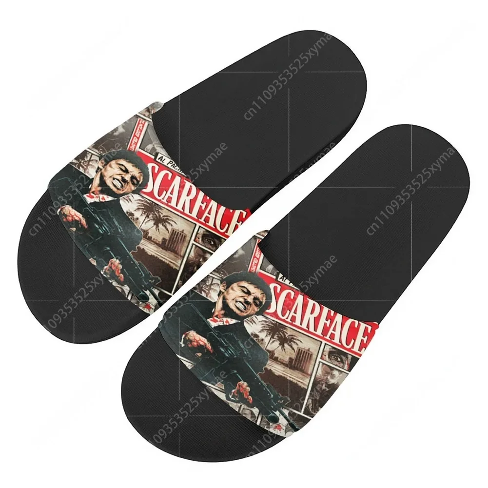 

Scarface Slippers Home Water Shoes Scarface Al Pacino Mens Womens Teenager Outdoor Beach Pool Sandals Summer Custom Slippers