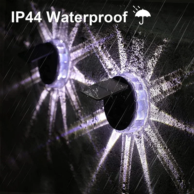 

Новый светодиодный солнечный настенный светильник в форме лепестка, подходящий для наружного сада, двора, коридора, двусторонний солнечный ландшафтный светильник