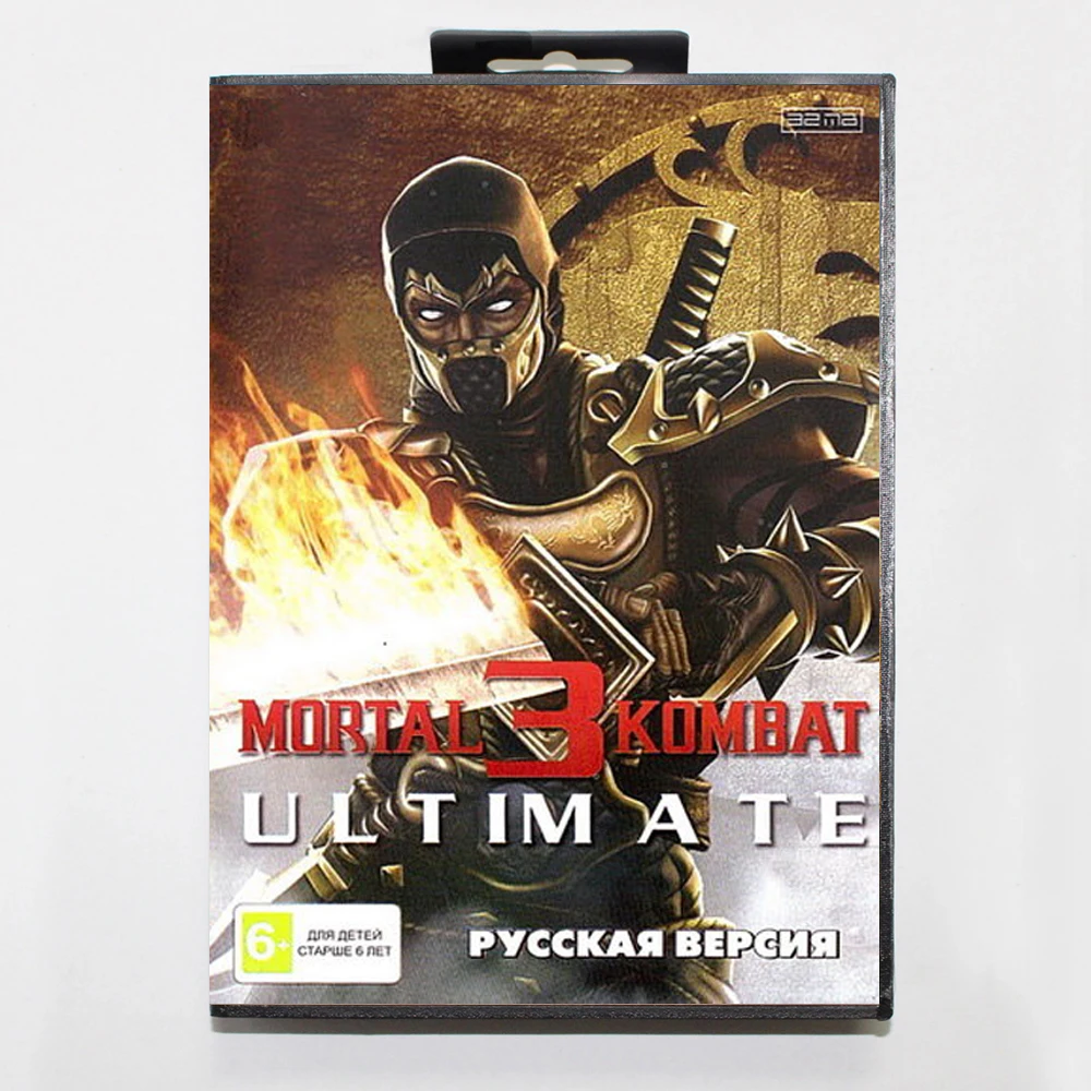 Cartucho de jogo MD Ultimate Mortal Kombat 3 16Bit com caixa RU para sistemas Sega Megadrive Genesis