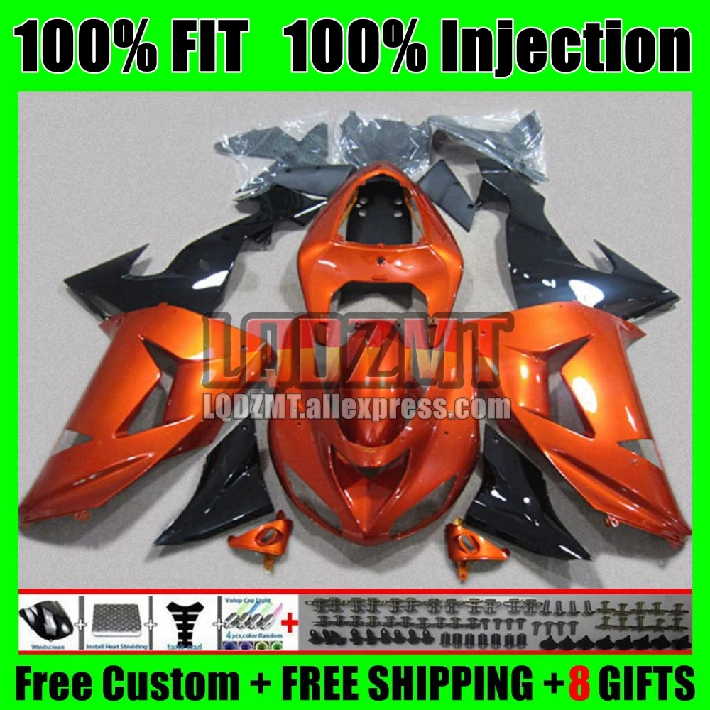 Body For KAWASAKI NINJA ZX 1000 CC ZX10R 06 07 59No.68 ZX 10 R New orange ZX1000CC 1000CC ZX 10R ZX-10R 2006 2007 OEM Fairing