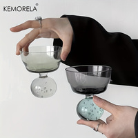 KEMORELA 1pc Exquisite Creative Wine Glass Crystal Glass Cocktail Glass with Stem Whisky Glasses 200ml/6.8oz for Home Practical