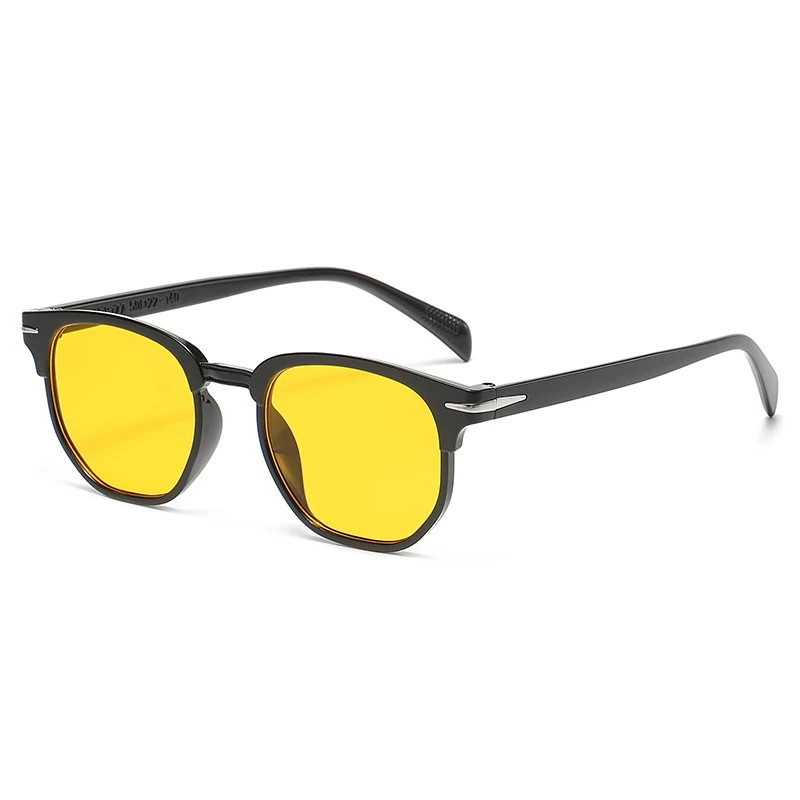 Gafas de sol Retro para hombre y mujer, lentes de sol ovaladas cuadradas populares, color negro, para conductor, espejo UV400