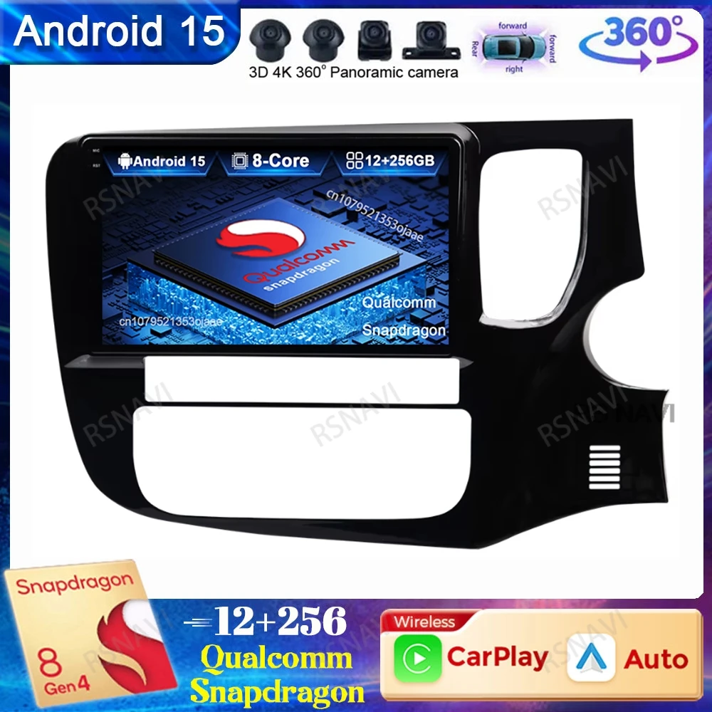 

Android 15 Car Radio For Mitsubishi Outlander 3 2012-2018 Head Unit Stereo Autoradio Viedo Player QLED 4G LTE Qualcomm BT DVD