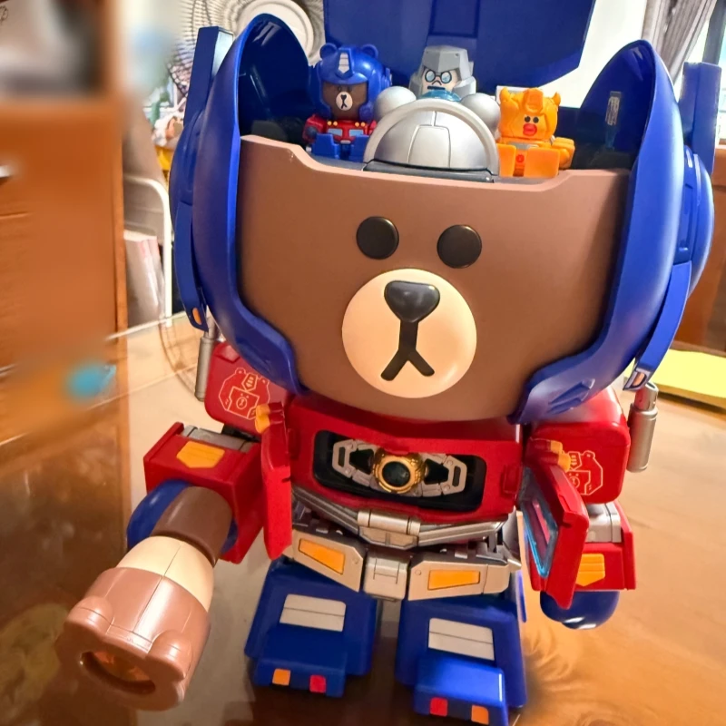 Nuevos Blokees Optimus Prime Brown, serie de edición limitada de marca compartida, juguetes de modelos móviles de montaje rosa, figura decorativa de escritorio