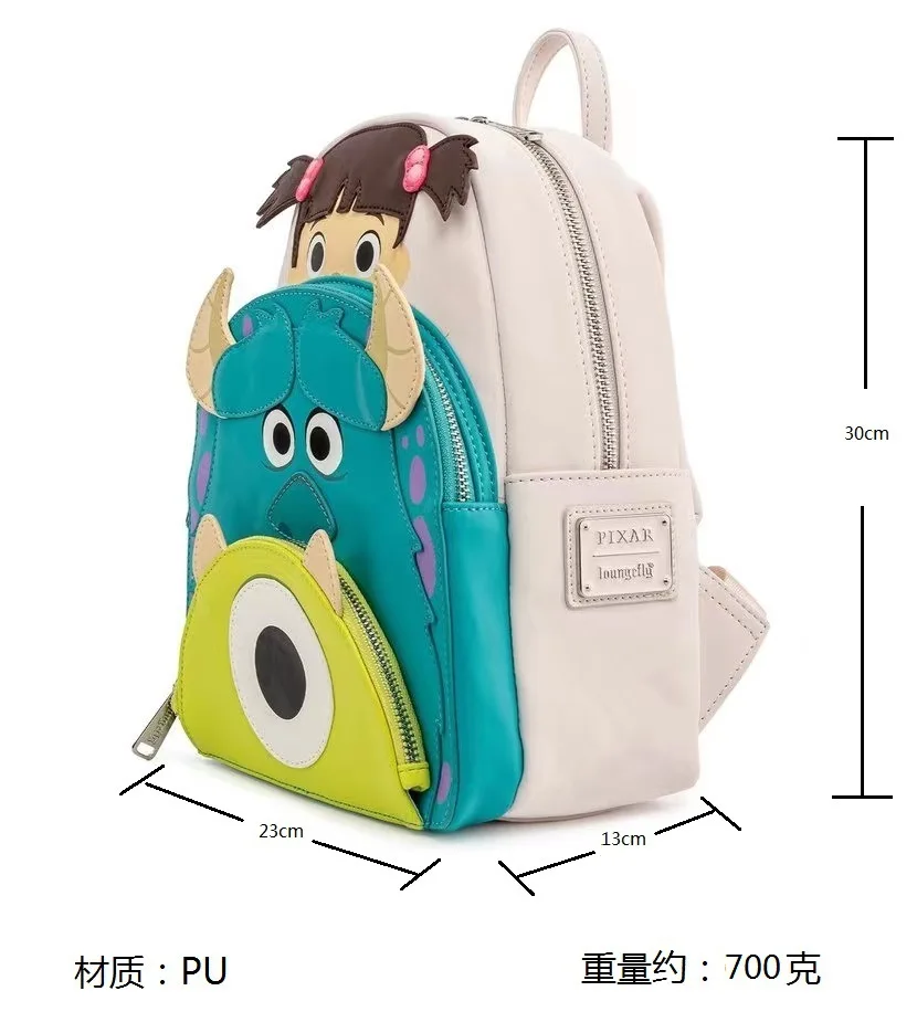 Disney Monsters University Pu Leather Panel Women\'s Backpack Lady Bags Toy Story 3 Children Schoolbag Brand Handbag for Gift