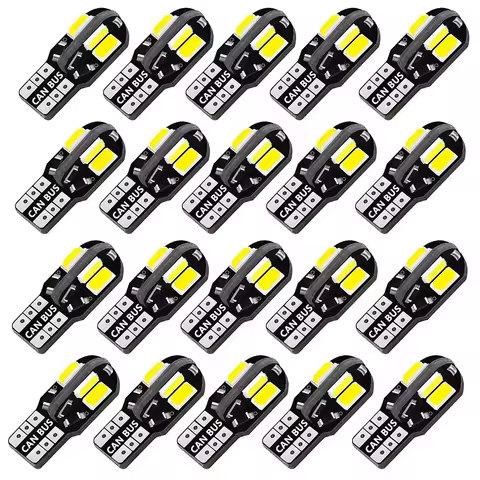 10/20PCS W5W T10 LED Bulbs Canbus 5730 8SMD 12V 6000K 194 168 LED Car Interior Map Dome Lights Parking Light Auto Signal Lamp