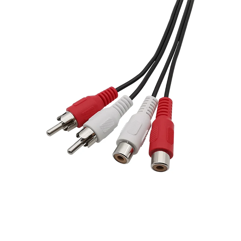 RCA Male Plug / RCA Female Socket Connector to Bare Wire End Audio Speakers Cable Extension Cord DIY Audio RCA Connectors 20CM