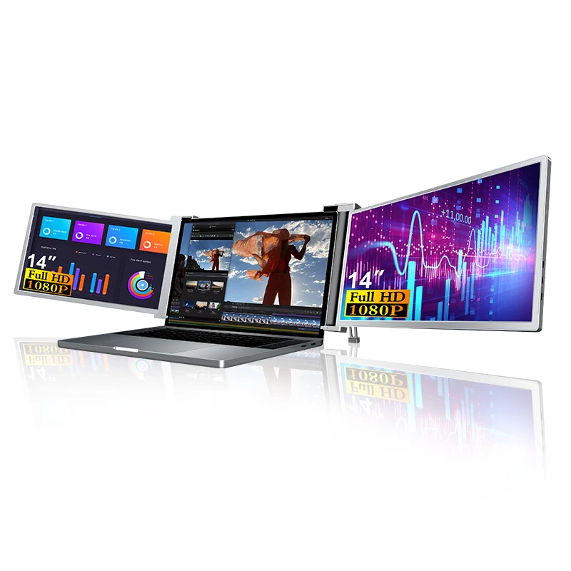 Технологические тенденции 2024, мультимониторные двойные экраны для ноутбука, совместимые с несколькими системами