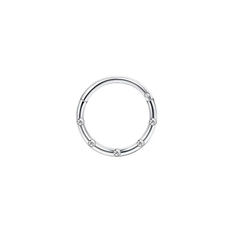 1/5pcs 16G Fashion 316L Rvs CZ Scharnierende Septum Clicker Neus Hoop Ringen, Daith Helix Tragus Kraakbeen Piercing Sieraden