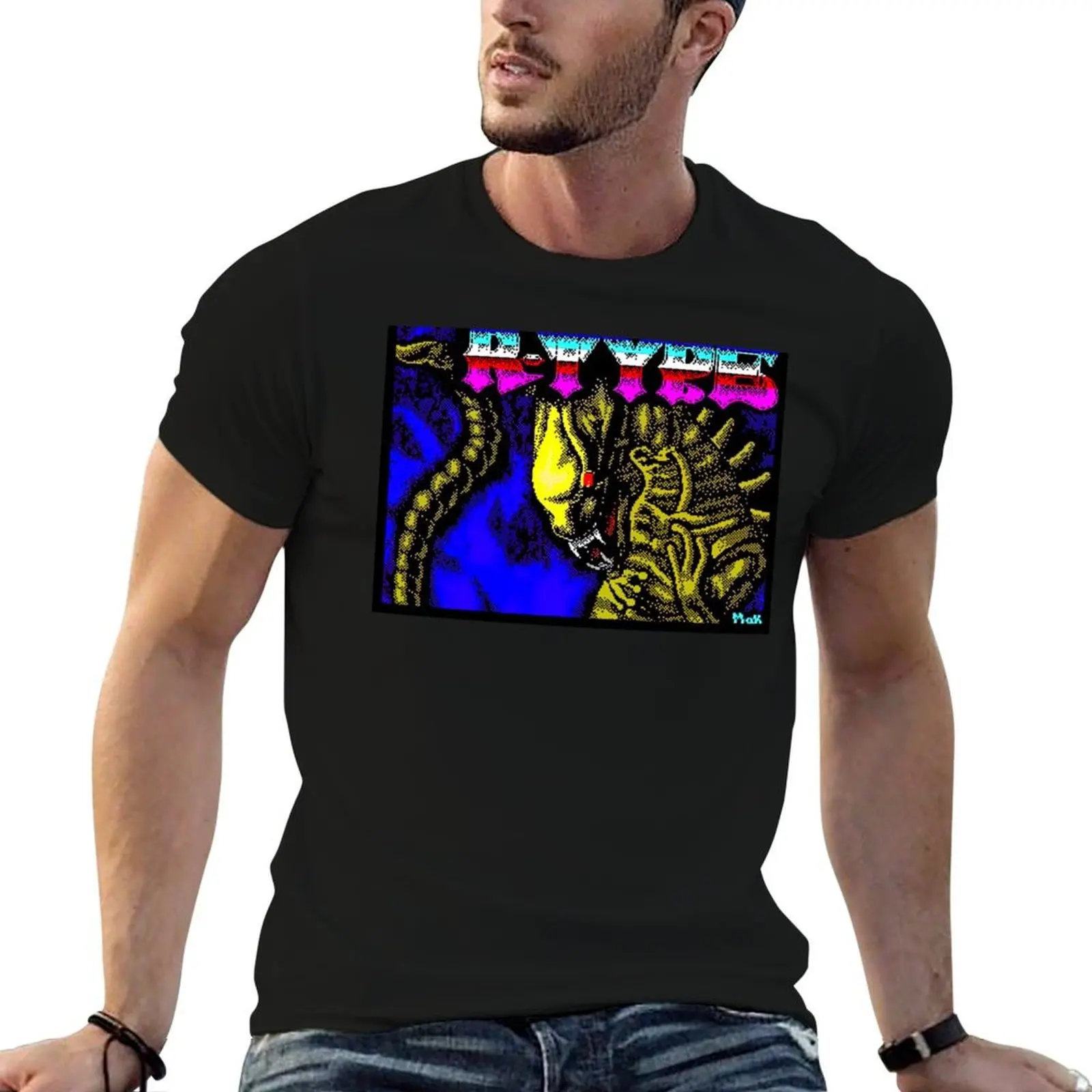 

R-Type R Type 1980s Vintage 8 Bit Pixel Poster Video Computer Game Cover Art T-Shirt man t shirts for men T-Shirt