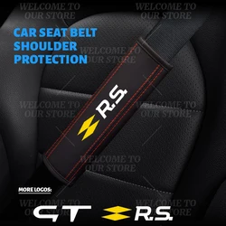 2pcs Car Interior RS line GT Emblem Seat Belt Cover Safety Belt Shoulder Protector Mats For Twingo Kadjar Megane Scenic Sandero