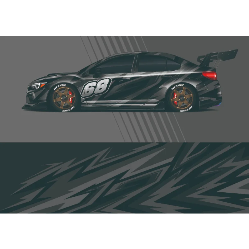 

Stripe Racing Car Graphic Decal Car Full Wrap Sticker Decorative Car Decal Full Body Vinyl Wrap Modern Design Vector Image