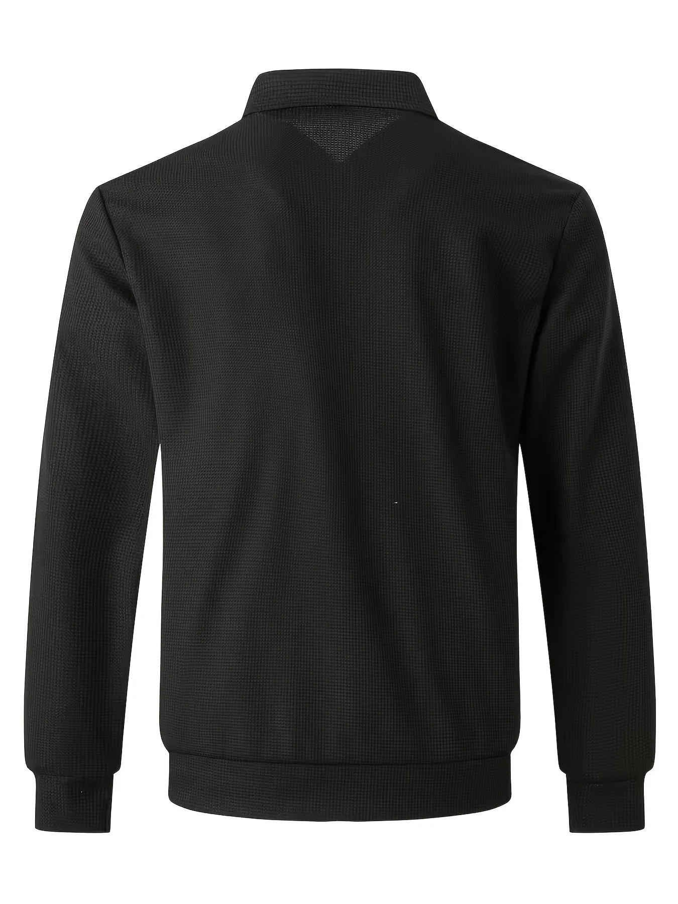 Lässige, leichte Outdoor-Sportjacke für Herren, modische Jacke mit Waffelmuster und Umlegekragen – Detail 2
