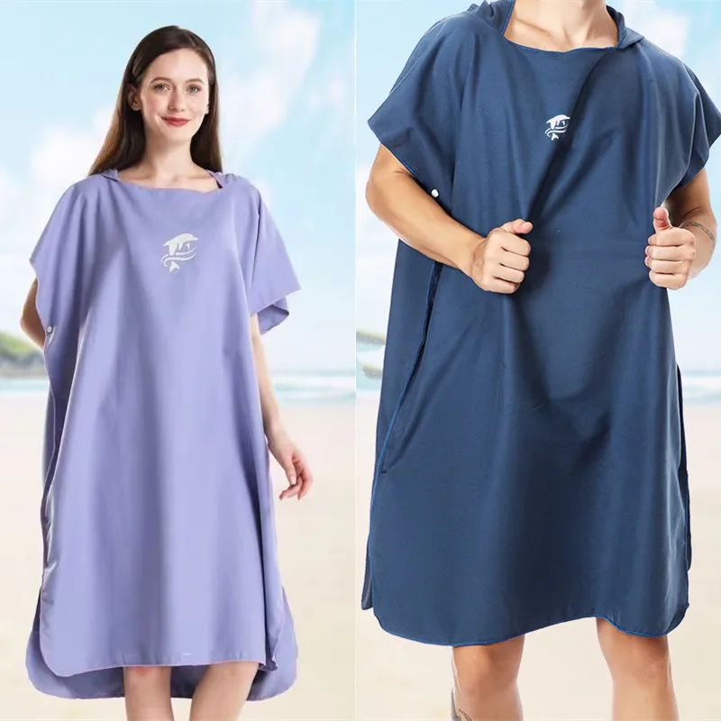 Microfiber Quick-drying Cape Swimming Outdoor Changing Bathrobe Spa Diving Beach Home Travel Hooded Absorbent Bath Towel