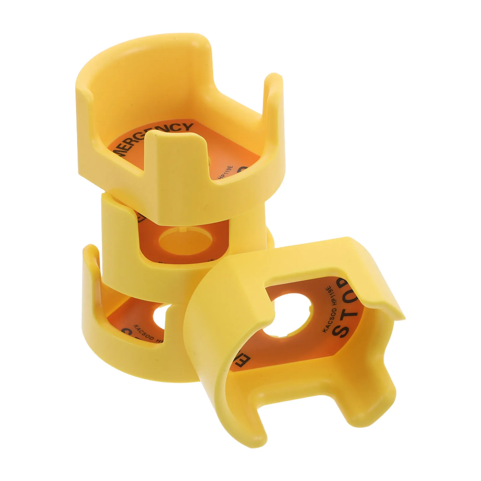 

4pcs Emergency Stop Button Protective Cover Yellow Durable Plastic Push Button Switch Guard For Industrial Safety High