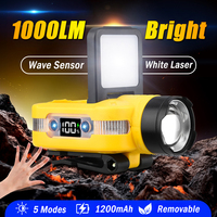 1000LM Sensor Headlamp USB C Rechargeable 5 Modes Headlight with Power Display Cap Clip Outdoor Fishing Camping Head Flashlight