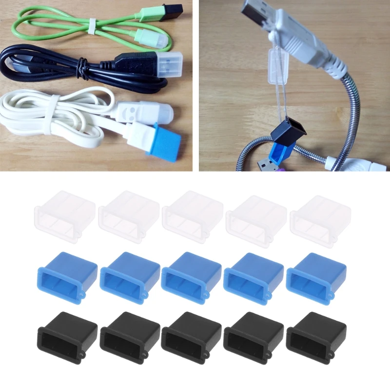 Porta carregamento usb tipo a poeira plug porta carregamento 5 peças conjunto capas plástico 5 dropshipping