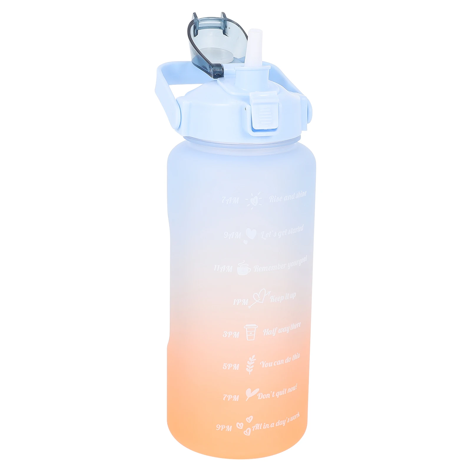 

2000ml Outdoor Sports Water Bottle Gradient Space Cup Portable Sealed Plastic Beverage Holder Juice Tea Silicone