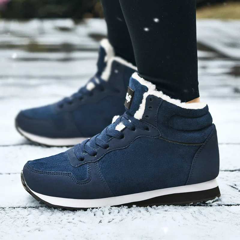 Men boots Men\'s Winter Shoes Fashion Snow Boots Shoes Plus Size Winter Sneakers Ankle Men Shoes Winter Boots Black Blue Footwear