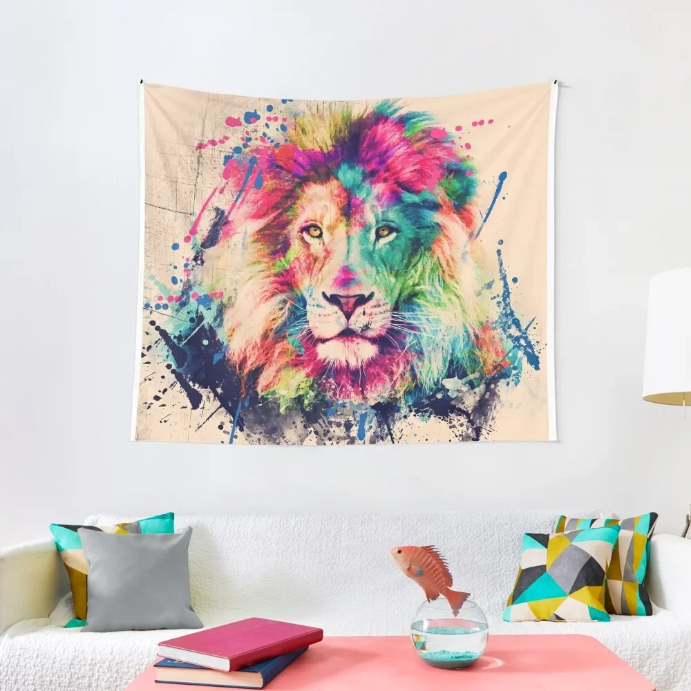 

Lion Watercolor Splash Portrait Tapestry Wall Hangings Decoration Home And Comfort Decor Home Decorating Tapestry