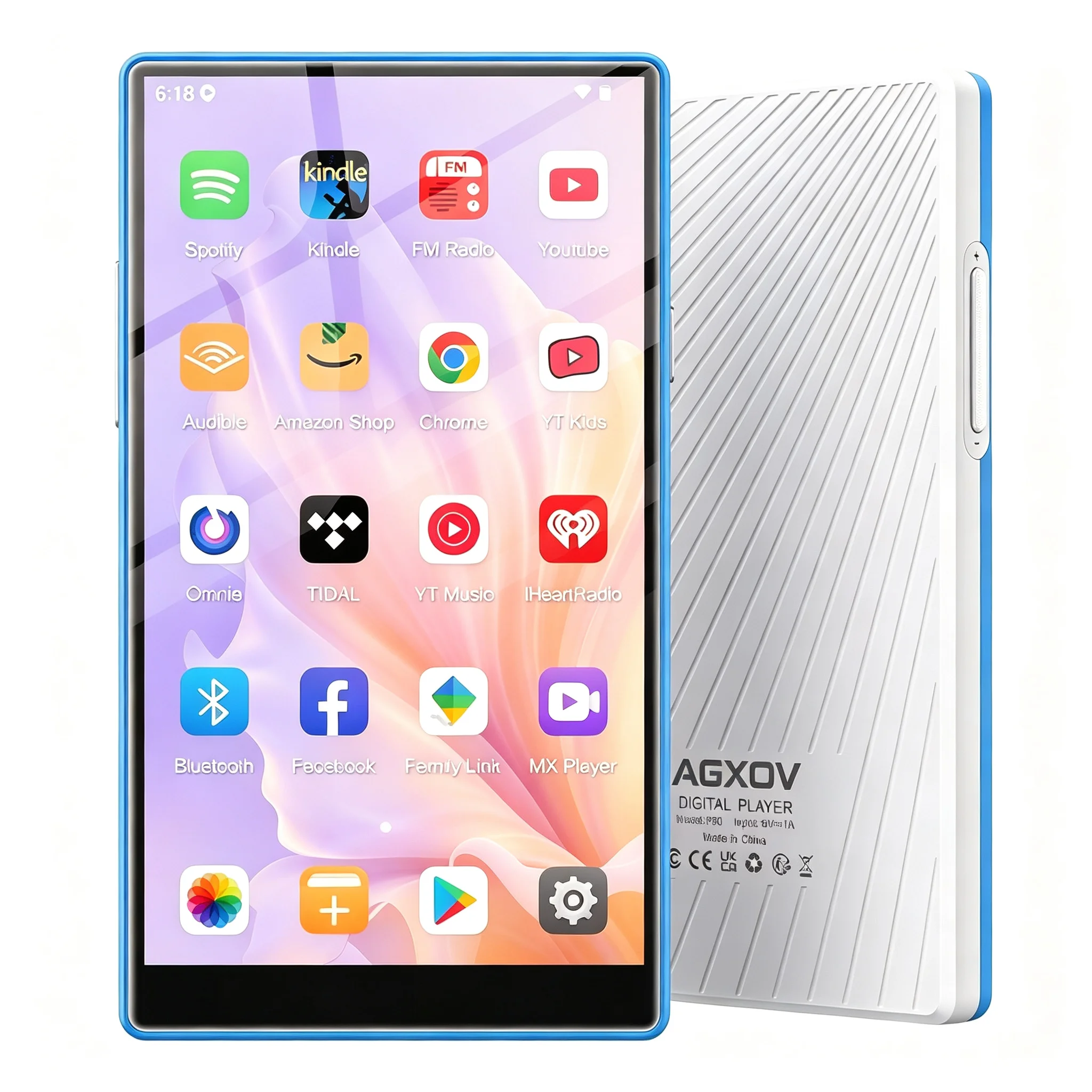 AGXOV P50 32GB/96GB Android 13 Player with 5