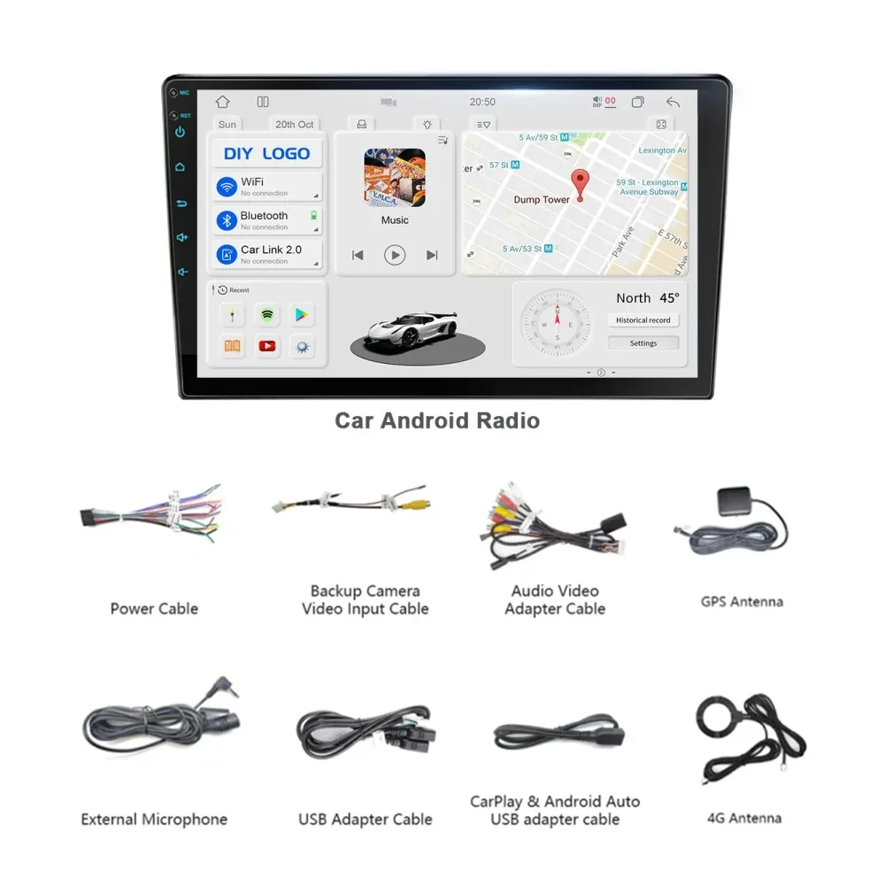 TS20 Universal Car Radio 7870 CarPlay Android Auto Wireless Multimedia System  DVD MP3 Amplifier