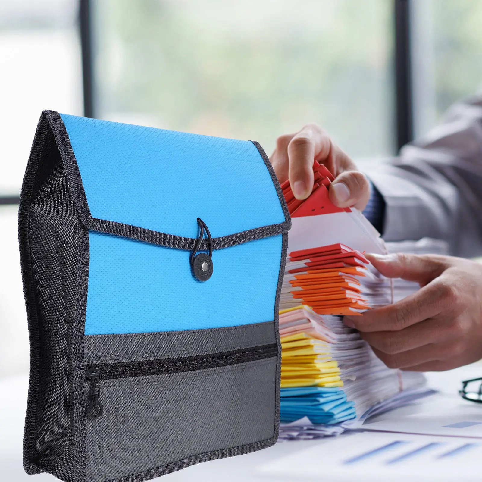 

A4 Document File Organizer Bag Folder Holder Carrying Case Canvas Large Capacity Waterproof Document Pouch Office File Organizer