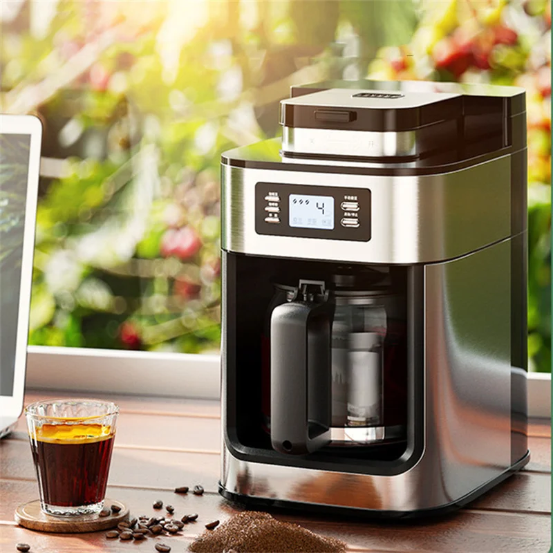 2 In1 Drip Coffee Machine Apply To Ground&Beans Home Appliances Dripping Coffee Maker With Digital Display&keep Warm