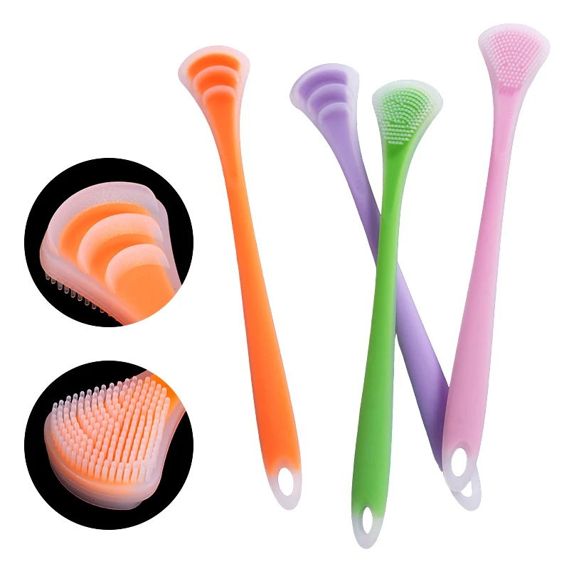 1pc Double-sided Silicone Oral Cleaning Tool Tongue Cleaner For Safe And Gentle Tongue Coating Removal For Better Dental Hygiene