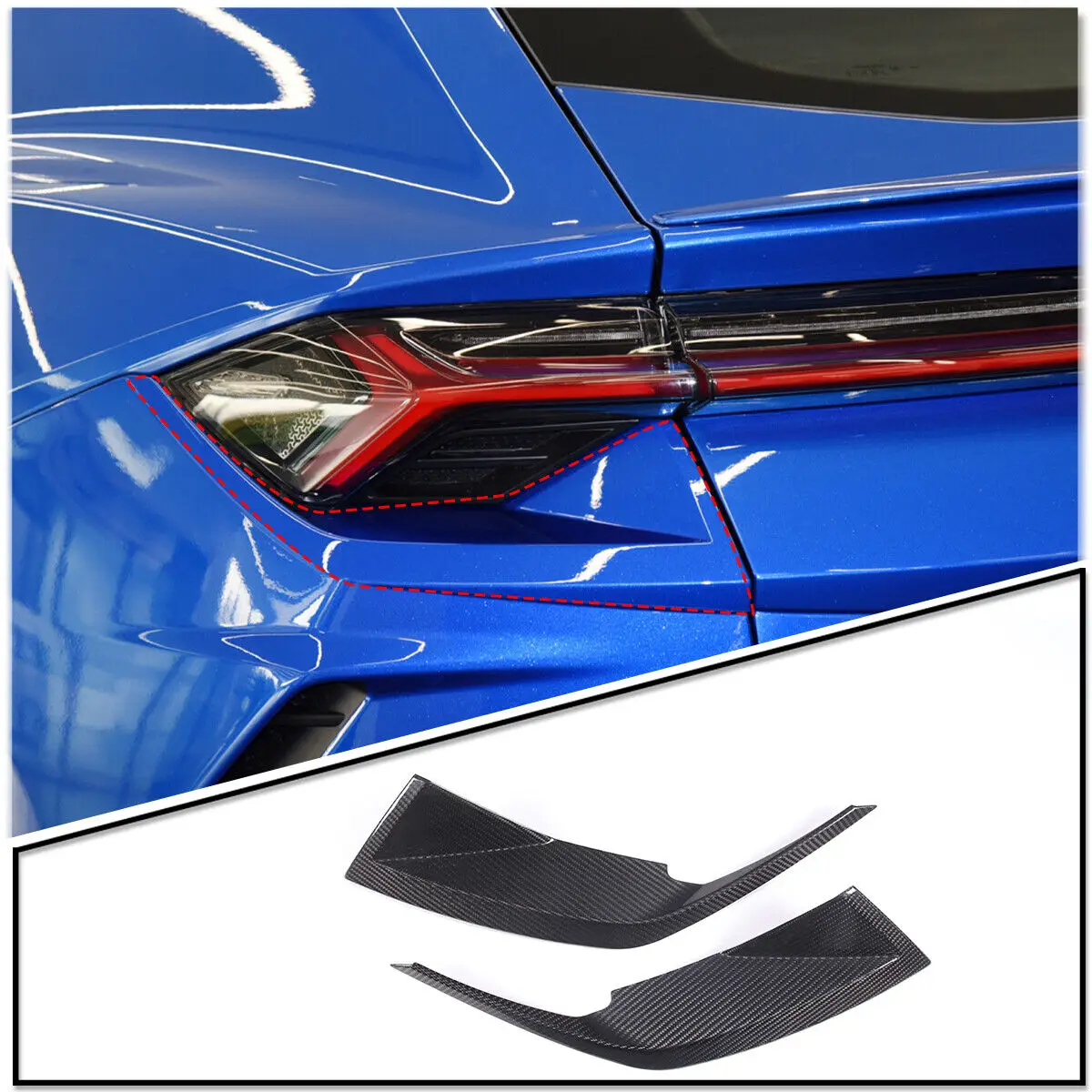 

Real Carbon Fiber Rear Tail Light Lamp Cover Trim For Lamborghini URUS 2018-2021