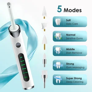5 Modes Tooth Polisher Plaque Remover Electric Tartar Polishing Teeth Cleaning Kitfor Teeth WhiteningDental Tool with LED Light