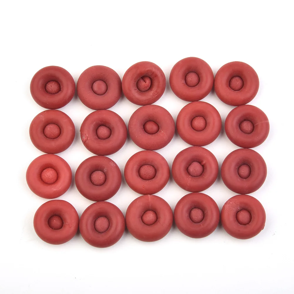 Tapa selladora de látex rojo, tubo de calafateo abierto, punta de pegamento de vidrio, manga protectora, boquilla de pegamento, 20 unidades por juego