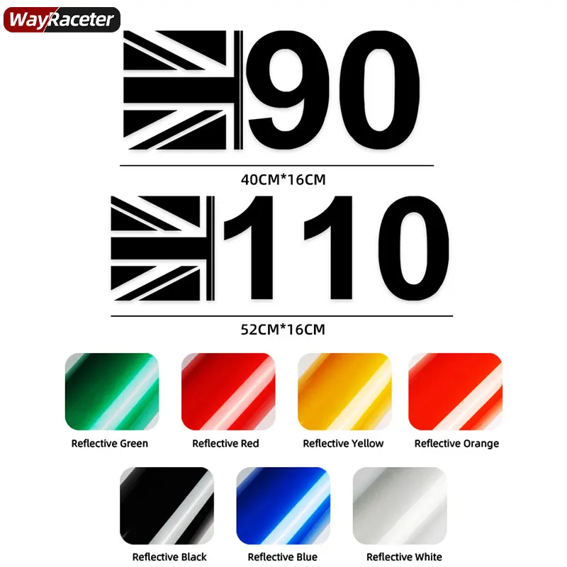 2 Pcs Car Door Side Sticker Union Jack Style Graphics Body Decal For Land Rover Defender 90 110 L663 TD5 2022 Accessories L316